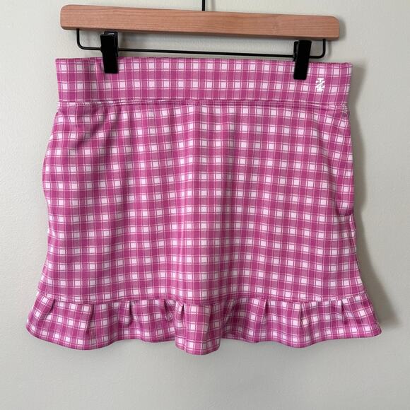 Izod Dresses & Skirts - IZOD Pink Plaid Ruffle Skort, Small Short Mini Golf Pickleball Tennis